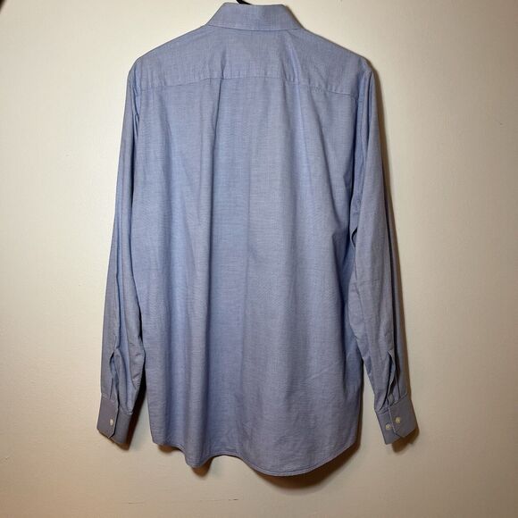 Theory Stretch Dover Spr Swildon Oxford Men’s Button Up Blue Shirt 16 R 32 33‎ - Picture 2 of 6